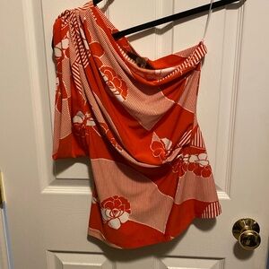 Eva Franco One Shoulder Blouse Size S